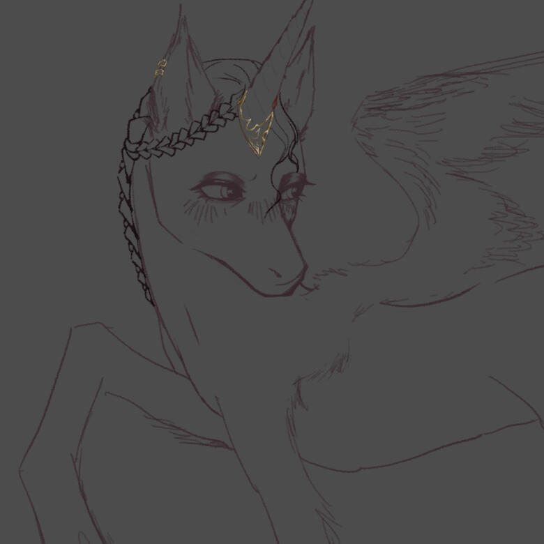 Bust/chest-up sketch, uncolored [OC]