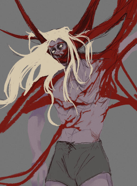 Waist-up sketch, flat color [OC]