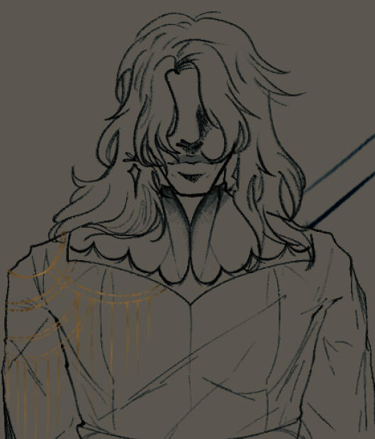 Bust/chest-up sketch, uncolored [OC]